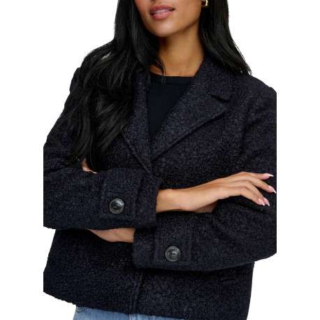 Veste marine unie avec une coupe droite et des manches longues - Image 5