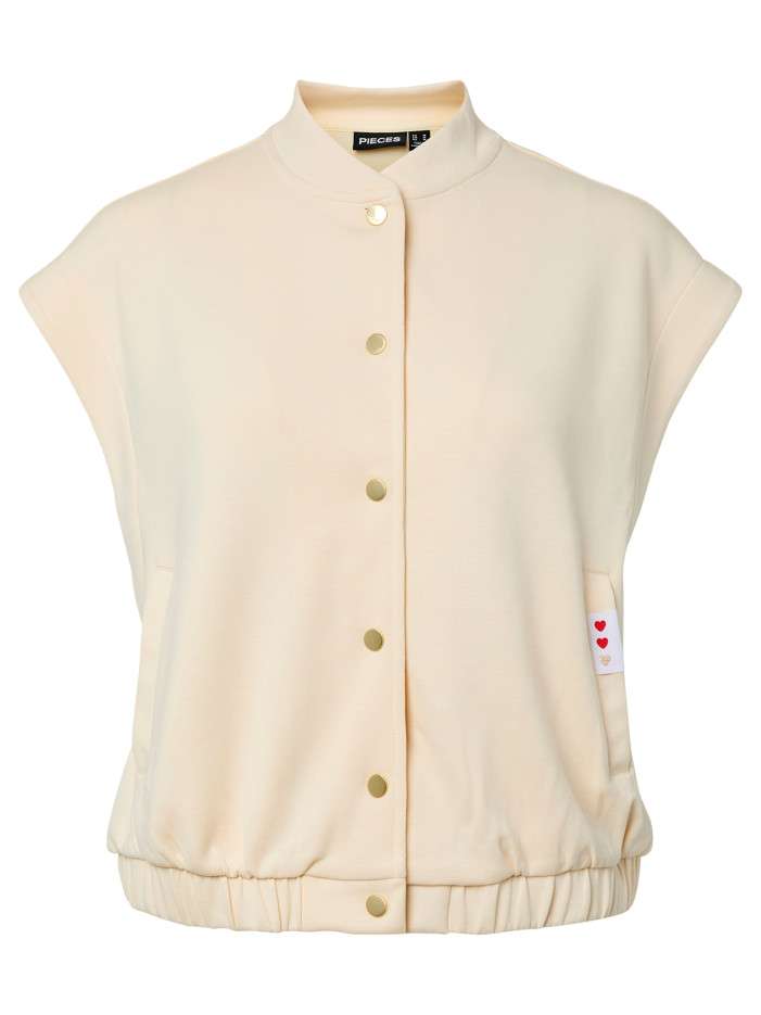 Gilet beige uni à coupe...