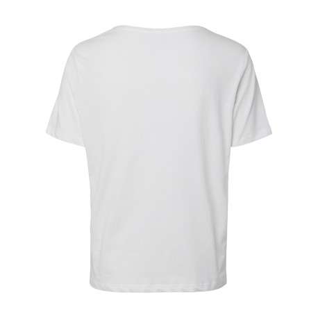 T-shirt en coton biologique blanc à imprimé avec une coupe droite - Image 2