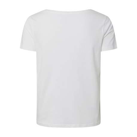 T-shirt en coton biologique blanc à imprimé avec une coupe droite - Image 2