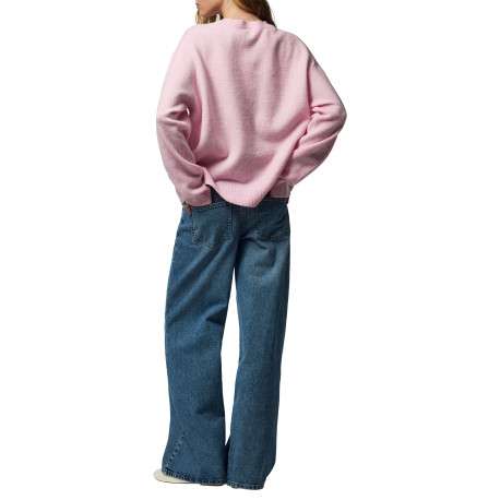 Pull rose uni avec une coupe droite et des manches longues - Image 2