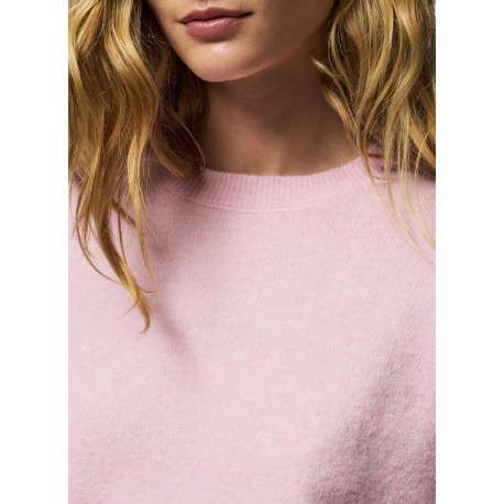 Pull rose uni avec une coupe droite et des manches longues - Image 4