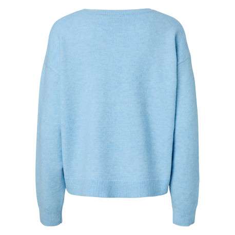 Pull ciel uni avec une coupe droite et des manches longues - Image 2