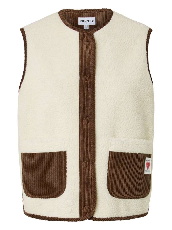 Gilet écru uni à coupe...