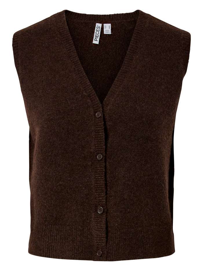 Gilet marron uni pourvu de...