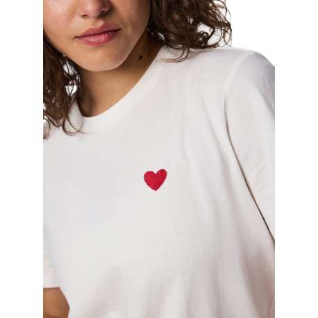 T-shirt en coton biologique blanc uni avec une coupe droite et un col rond - Image 4
