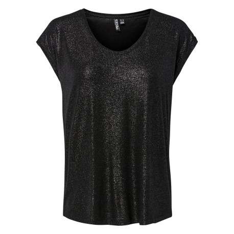 T-shirt noir uni avec une coupe droite et des manches courtes