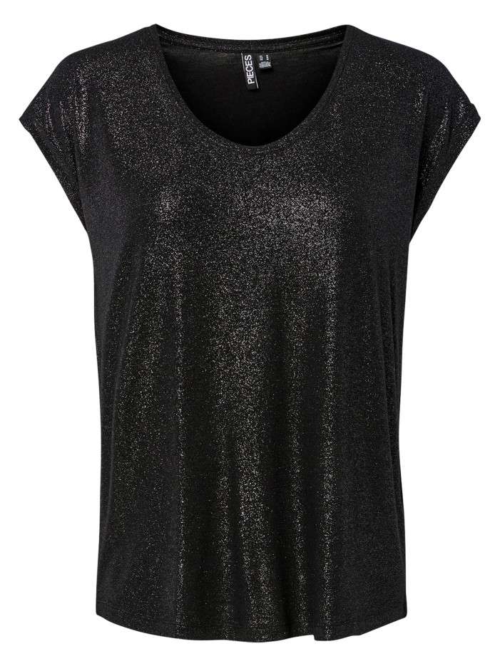 T-shirt noir uni avec une...