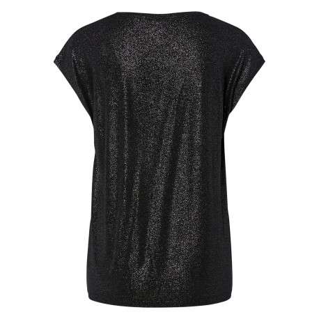 T-shirt noir uni avec une coupe droite et des manches courtes - Image 2