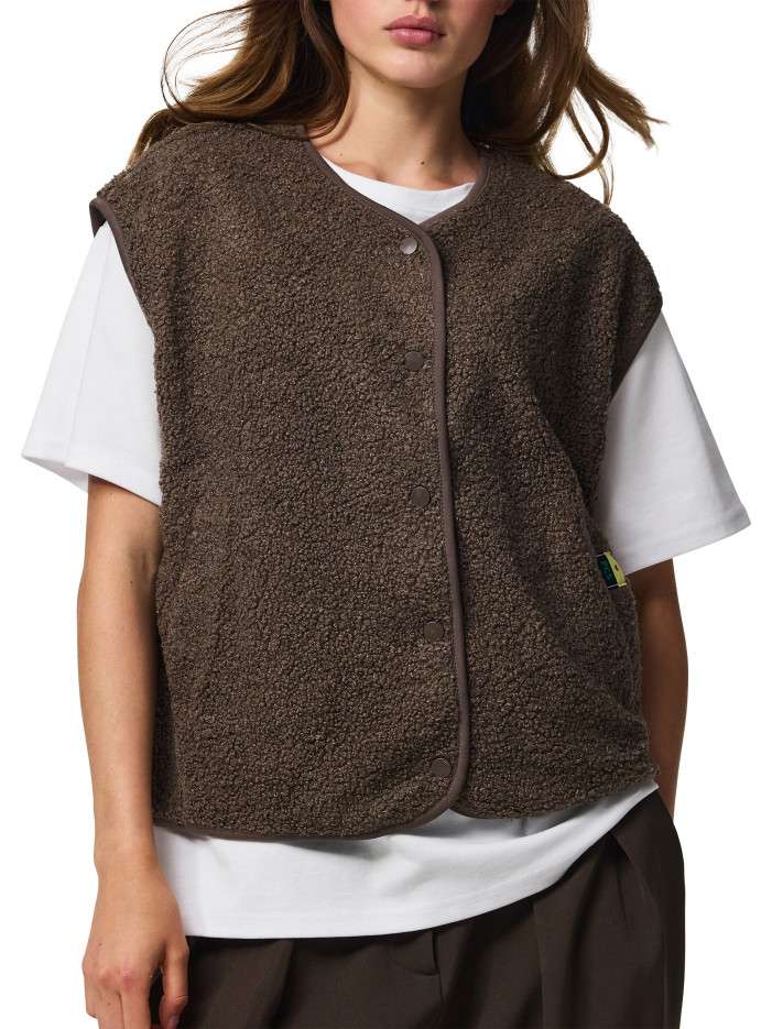Gilet taupe uni à coupe...