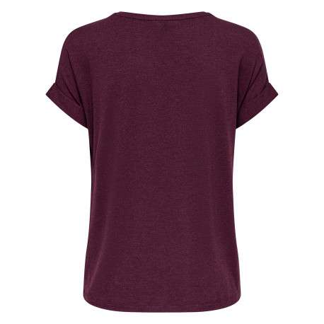 T-shirt bordeaux uni avec une coupe droite et des manches courtes - Image 2