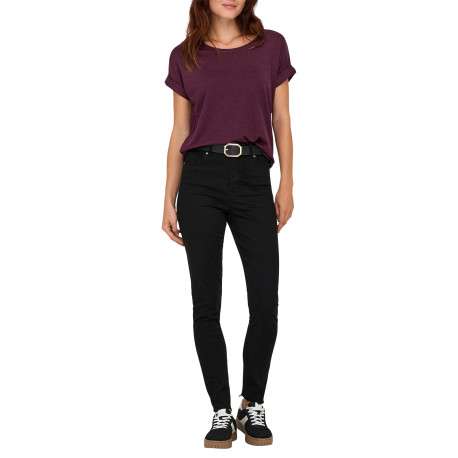 T-shirt bordeaux uni avec une coupe droite et des manches courtes - Image 6