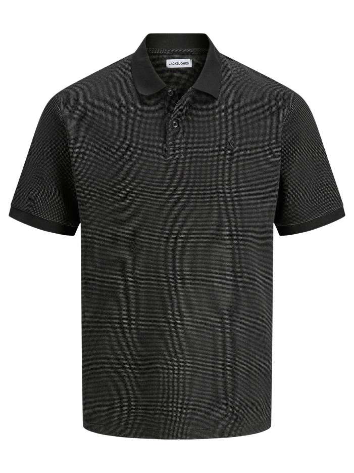 Polo en coton mélangé noir...