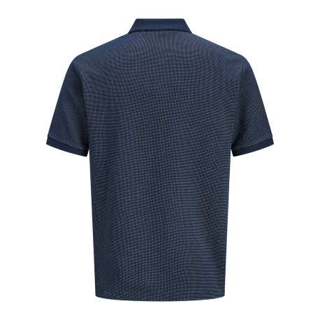 Polo en coton mélangé marine uni avec une coupe droite et un col boutonné - Image 2