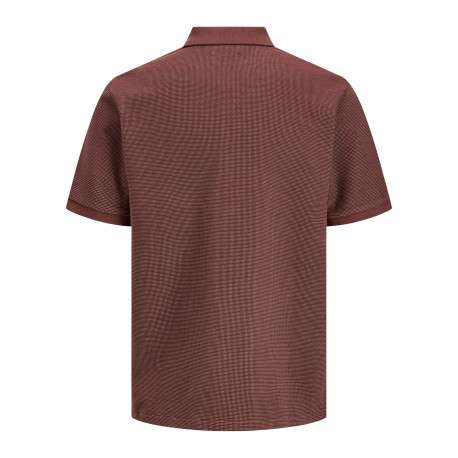Polo en coton mélangé chocolat uni avec une coupe droite et un col boutonné - Image 2