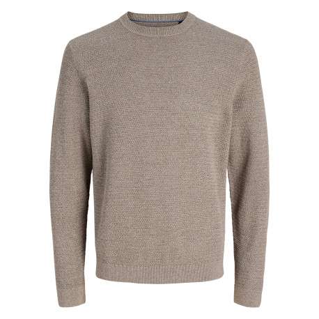 Pull en coton biologique taupe uni avec une coupe droite