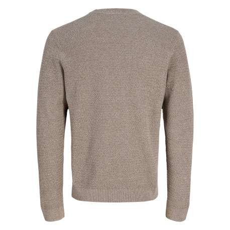Pull en coton biologique taupe uni avec une coupe droite - Image 2