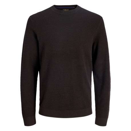 Pull en coton biologique chocolat uni avec une coupe droite