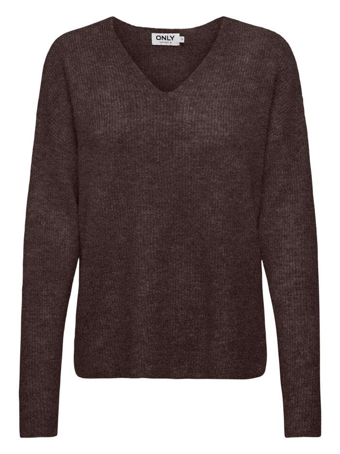 Pull marron uni avec une...