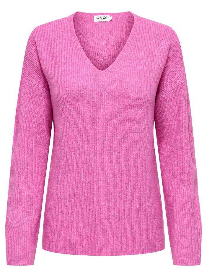 Pull rose uni avec une...