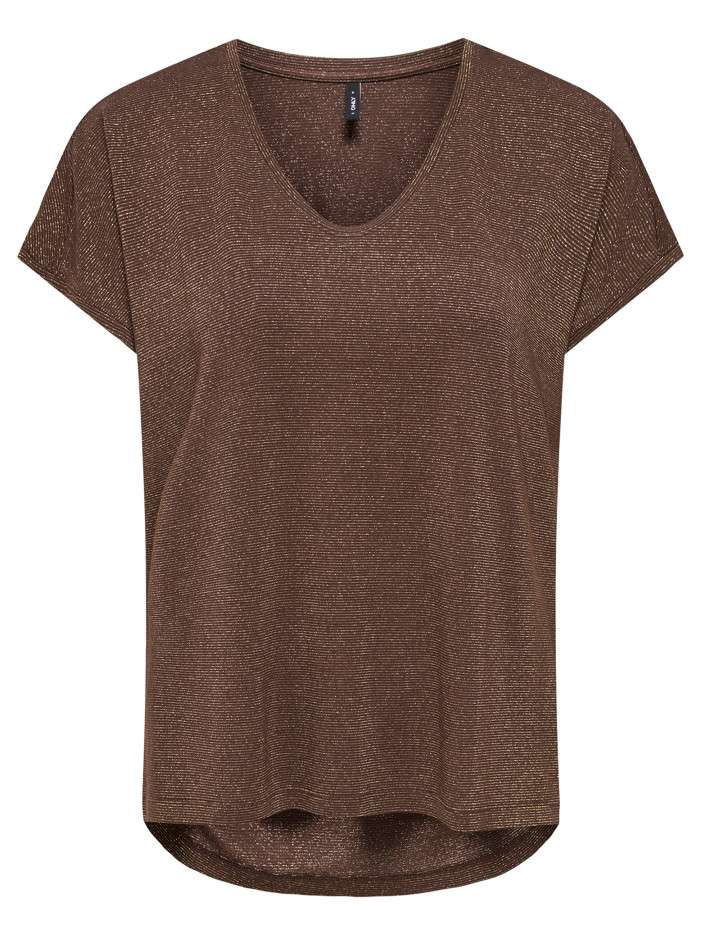 T-shirt marron uni avec une...