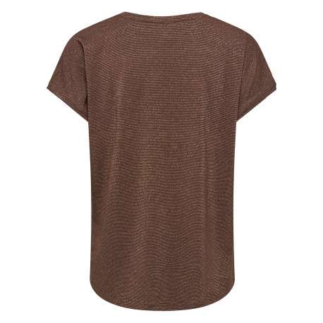 T-shirt marron uni avec une coupe droiteet des manches courtes - Image 2