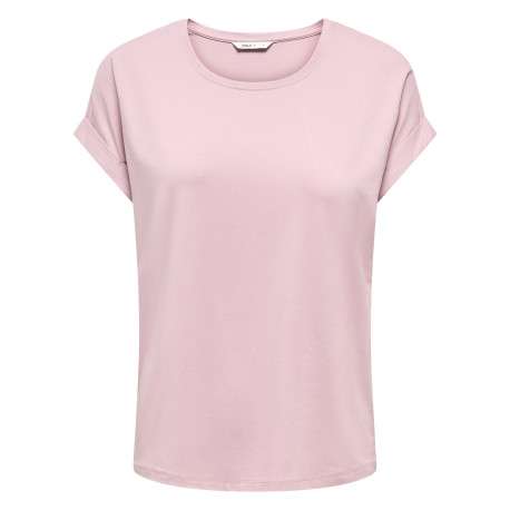 T-shirt rose uni avec une coupe droite et des manches courtes