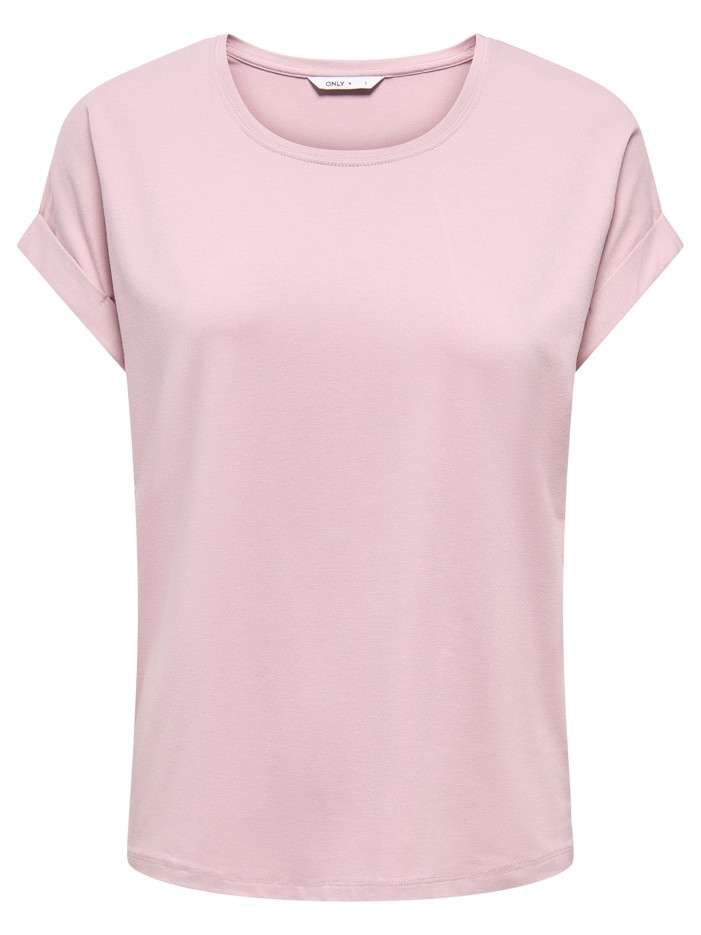T-shirt rose uni avec une...