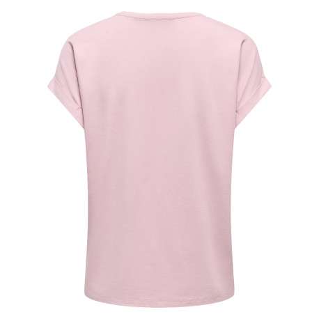 T-shirt rose uni avec une coupe droite et des manches courtes - Image 2