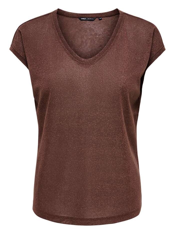 T-shirt marron uni avec une...