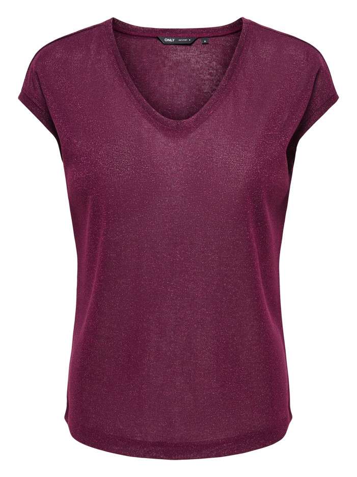 T-shirt bordeaux uni avec...