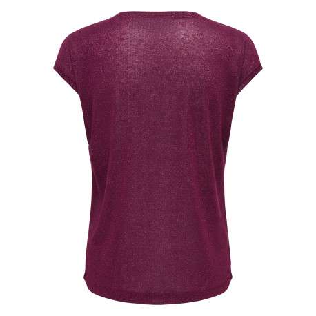 T-shirt bordeaux uni avec une coupe droite des manches courtes - Image 2