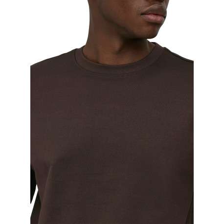 T-shirt en coton biologique marron uni avec une coupe droite et un col rond - Image 6