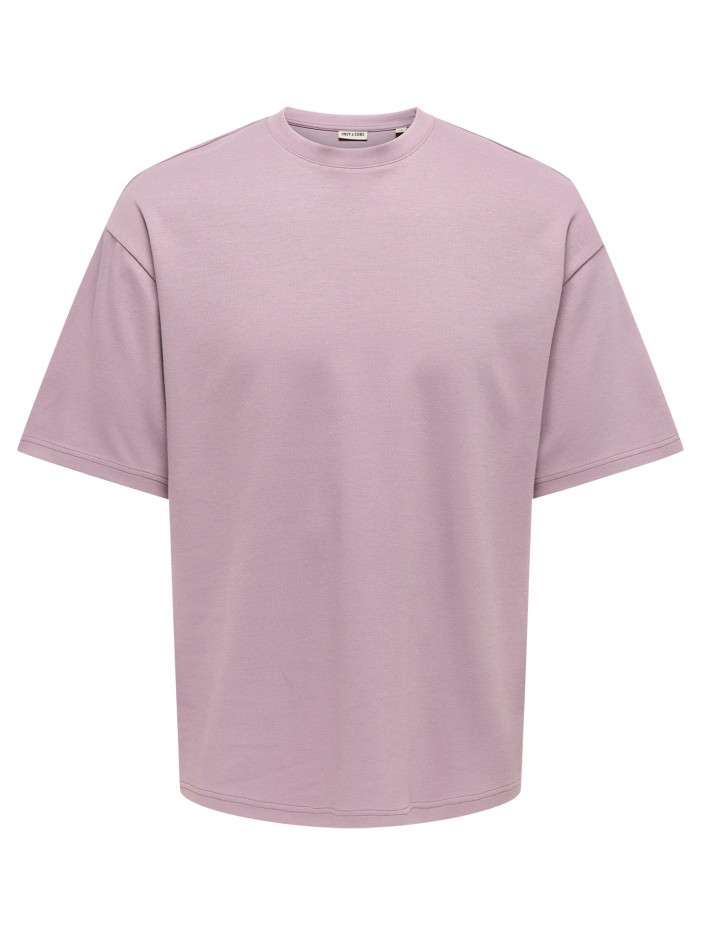T-shirt rose uni avec une...