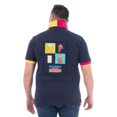 Polo en coton biologique marine à imprimé avec une coupe droite - Image 2