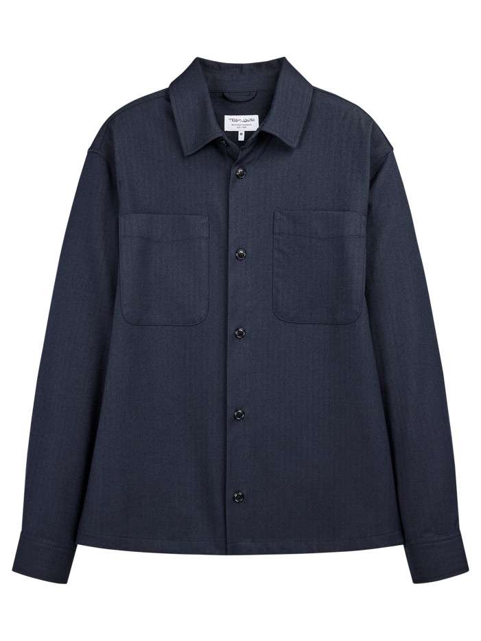 Chemise marine unie avec...