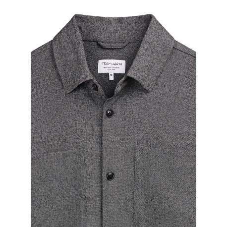Chemise grise unie avec une coupe droite et un col à revers - Image 4