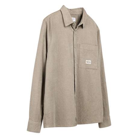 Chemise kaki unie avec une coupe droite et un col à revers - Image 3