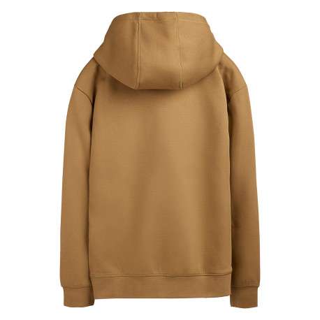 Sweat marron uni avec une coupe droite et un col à capuche - Image 2