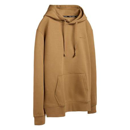 Sweat marron uni avec une coupe droite et un col à capuche - Image 3