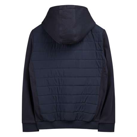 Gilet marine uni avec une coupe droite et un col à capuche - Image 2