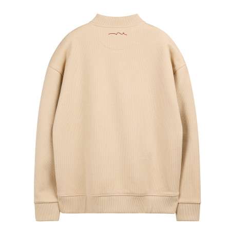 Gilet beige uni avec une coupe oversize et un col montant zippé - Image 2