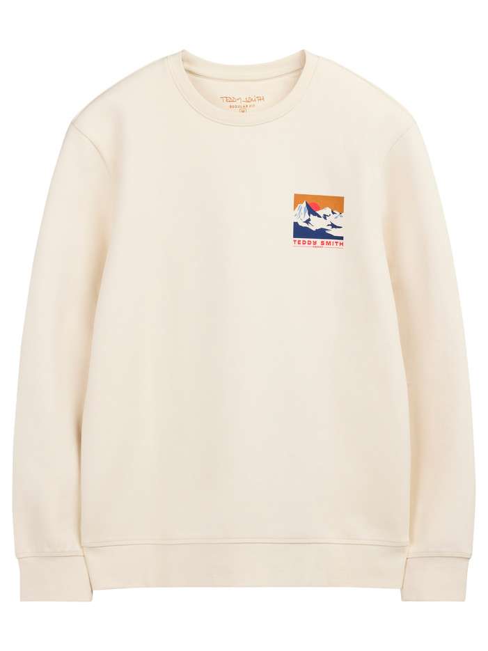 Sweat écru à imprimé avec...