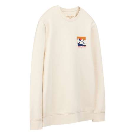Sweat écru à imprimé avec une coupe droite et des manches longues - Image 3