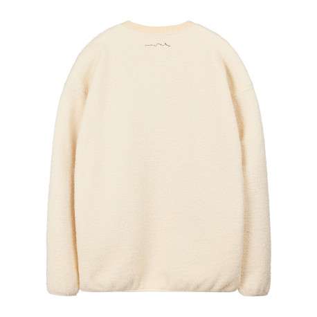 Sweat écru uni avec une coupe droite et des manches longues - Image 2