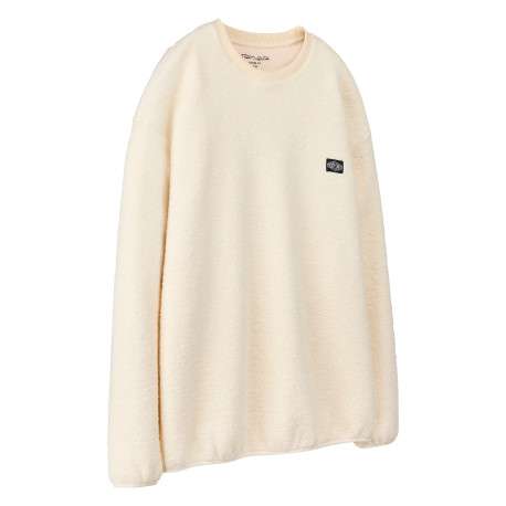 Sweat écru uni avec une coupe droite et des manches longues - Image 3