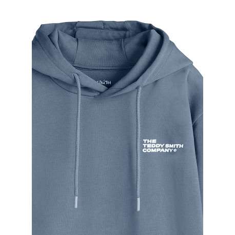 Sweat gris uni avec une coupe droite et pourvu d'un col à capuche - Image 3