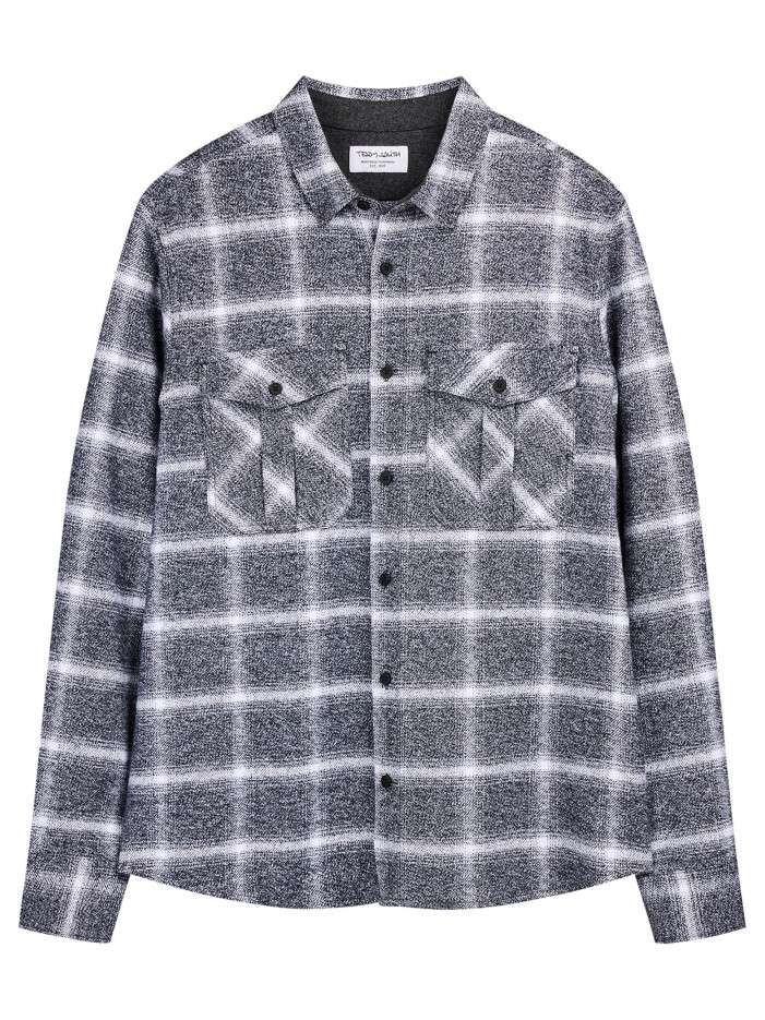 Chemise grise à carreaux...