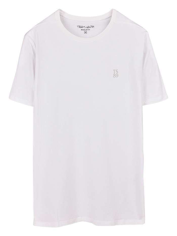 T-shirt blanc uni avec une...