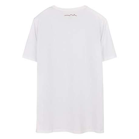 T-shirt blanc uni avec une coupe droite et des manches courtes - Image 2